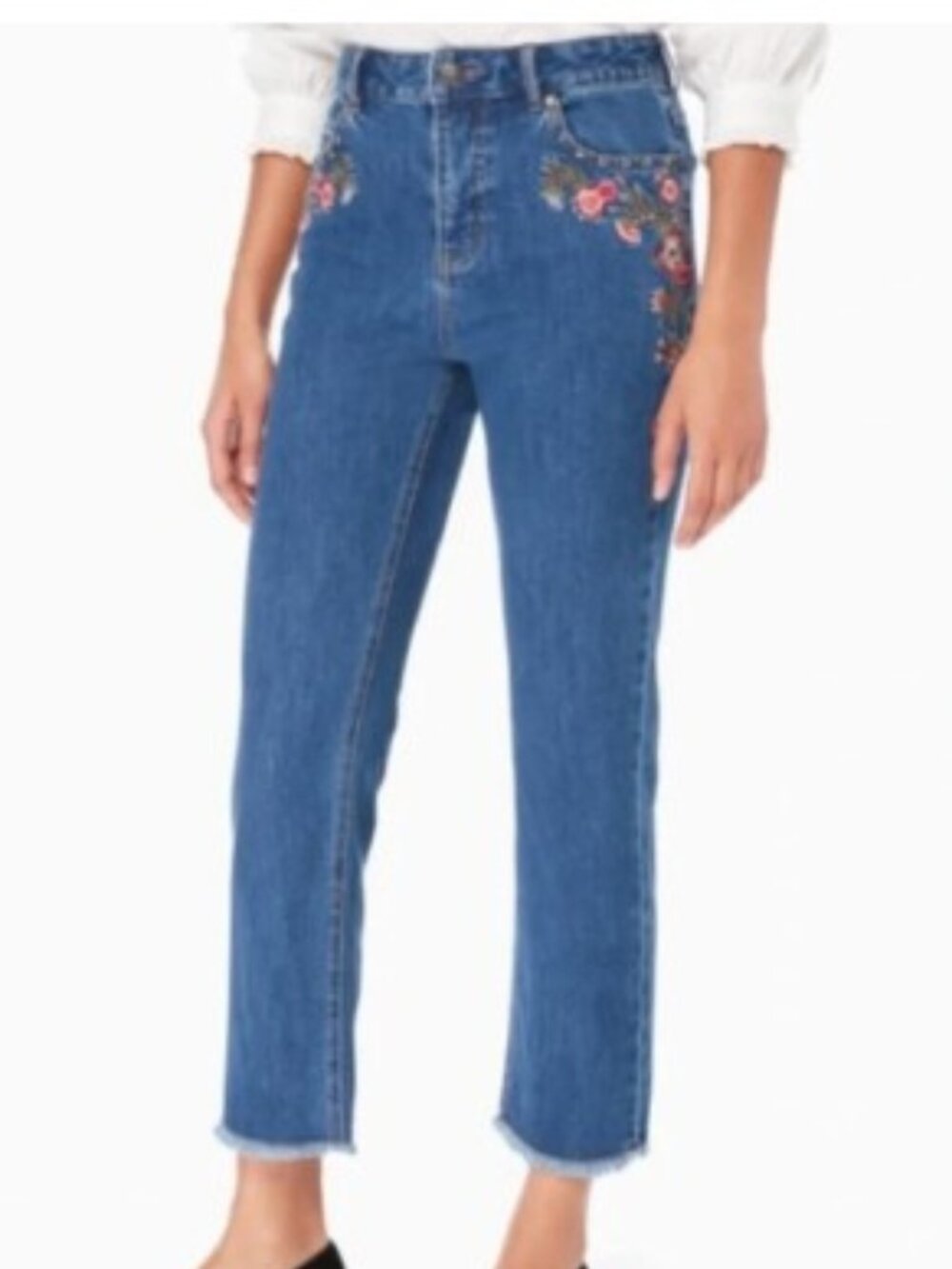 Kate Spade Live Colorfully Broome Street Ditsy Floral Embroidered Jeans 30